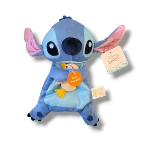 Disney Stitch holding a Duck Soother Plush with Squeaker and Crinkle Material